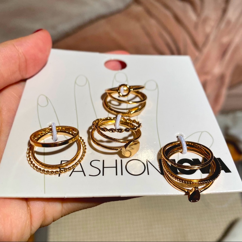 Fashion Nova Unforgettable Multi Ring Set - Gold